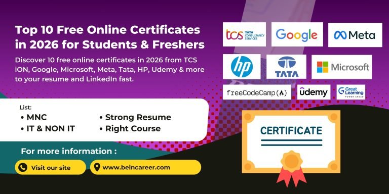 Top 10 Free Online Certificates in 2026 for Students & Freshers