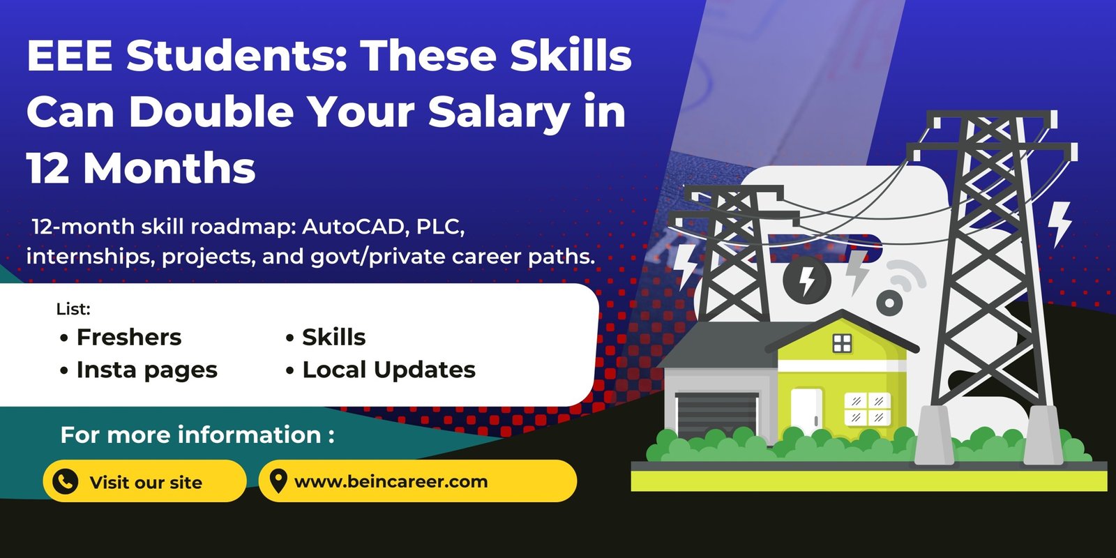 Want higher salary in EEE? Follow this 12-month skill roadmap: AutoCAD, PLC, internships, projects, and govt/private career paths.