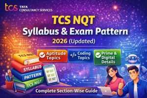 Check TCS NQT Syllabus & Exam Pattern 2026. Get section-wise topics, aptitude, coding pattern, marking scheme & Prime/Digital details.