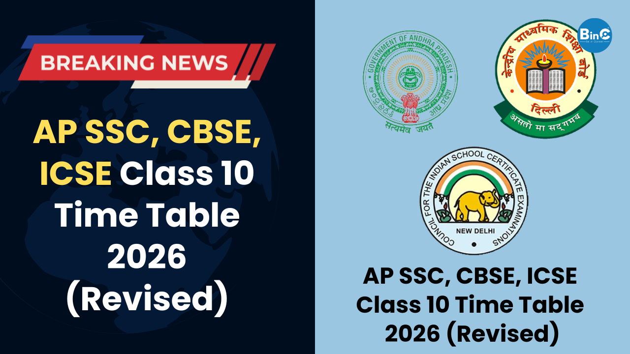 AP SSC, CBSE, ICSE Class 10 Time Table 2026 (Revised)