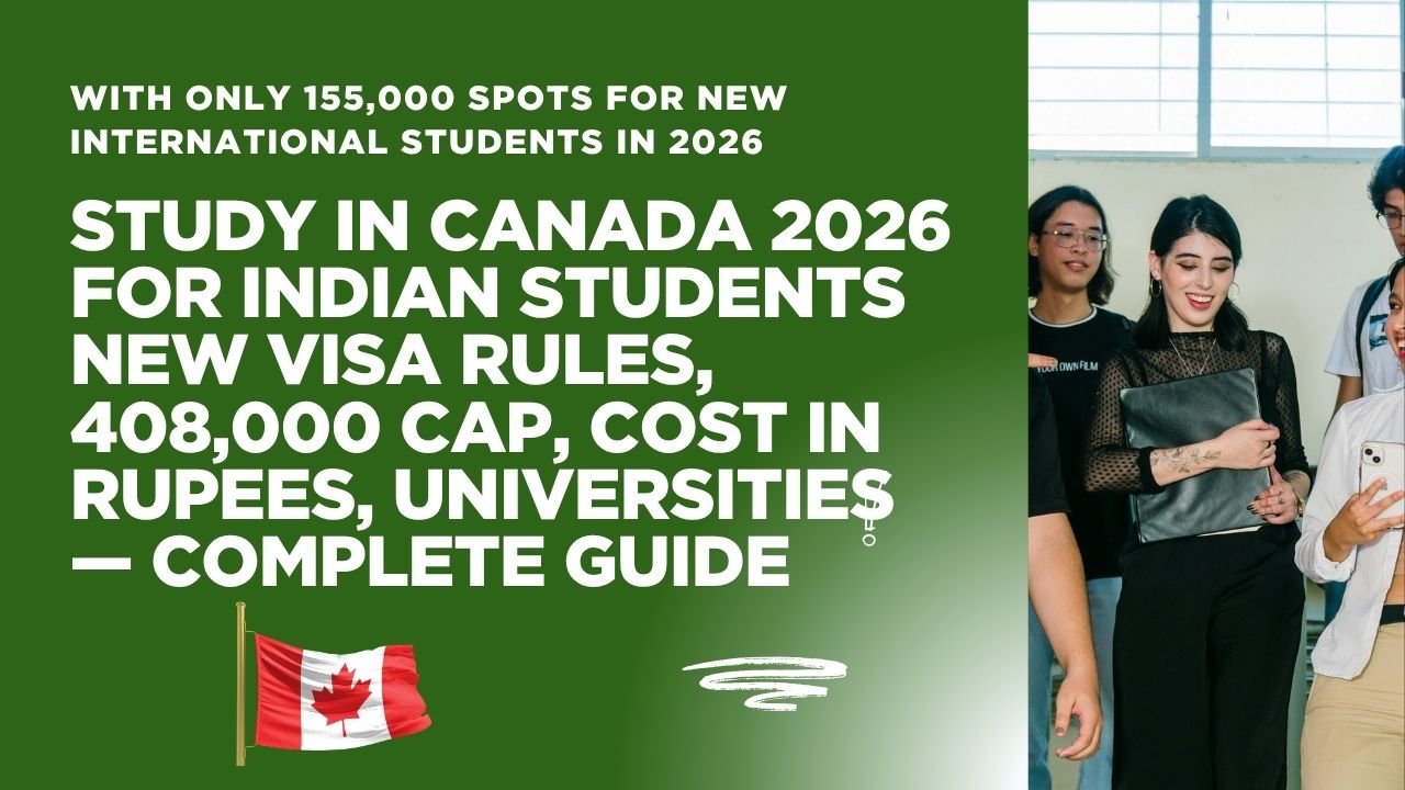 Study in Canada 2026 for Indian students — visa rules 408000 permit cap cost universities scholarships guide