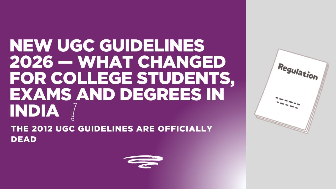 New UGC guidelines 2026 India — equity regulations four year degree multiple entry exit Academic Bank of Credits changes for college students