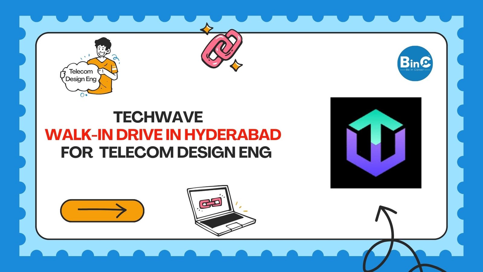 Techwave Consulting Walk-In Drive March 2026 Telecom Design Engineer AutoCAD Freshers Hyderabad