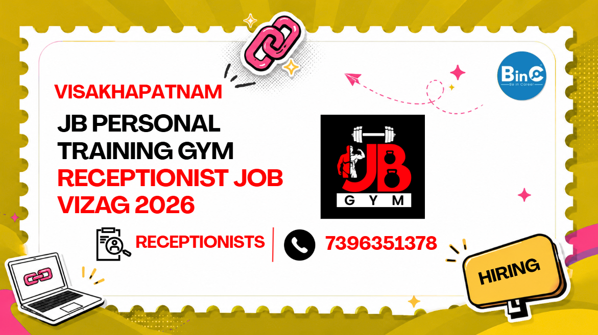 JB Personal Training Gym Receptionist Job Vizag 2026 | Freshers
