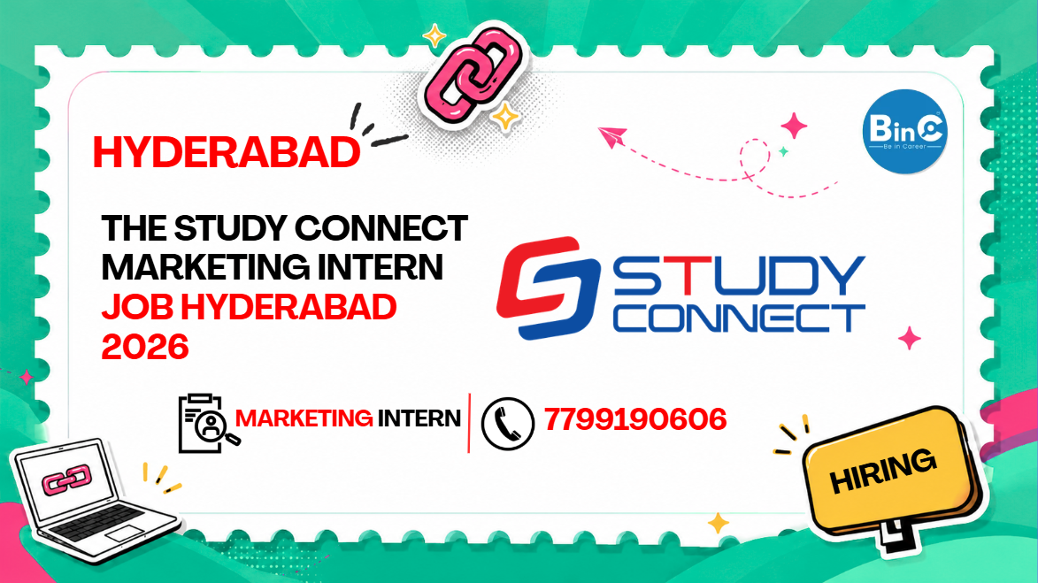 The Study Connect Marketing Intern Job Hyderabad 2026 | Freshers