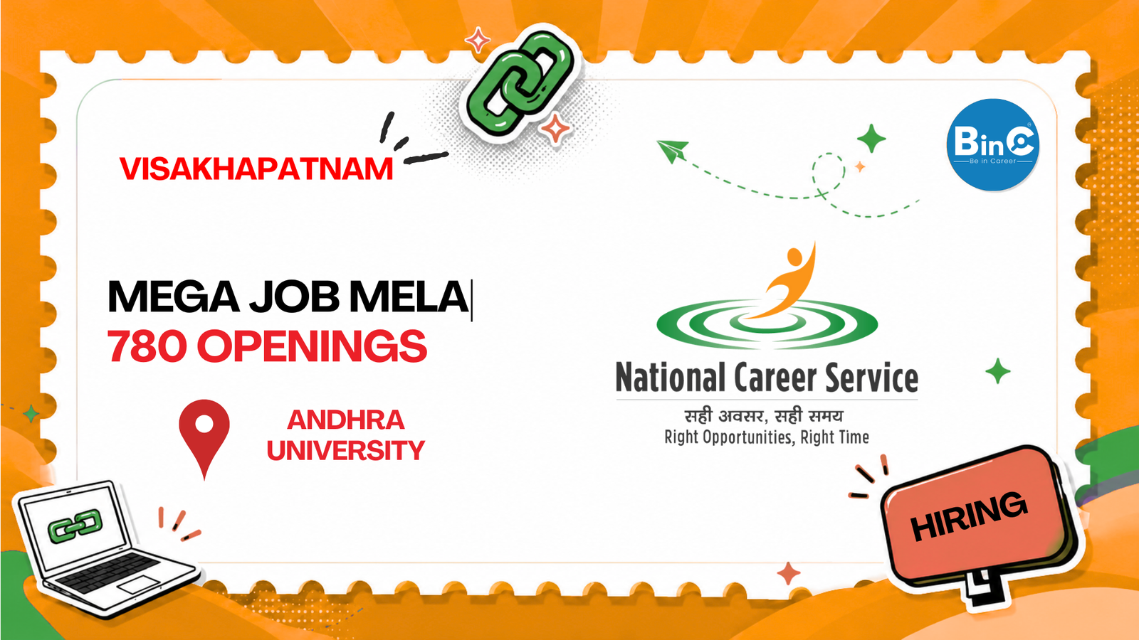 Government of Andhra Pradesh mega job mela at Andhra University Visakhapatnam on 12 August 2026 with 780 openings
