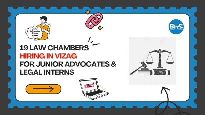 19 Law Chambers Hiring In Vizag For Junior Advocates/Legal Interns