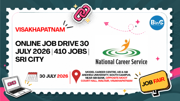 Online Job Drive 30 July 2026 | 410 Jobs | Sri City