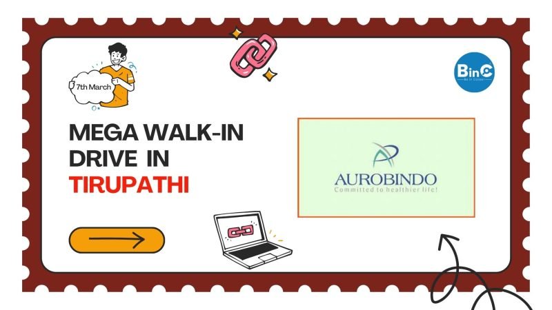 Mega Walk-In Drive In Tirupathi For Multiple Roles