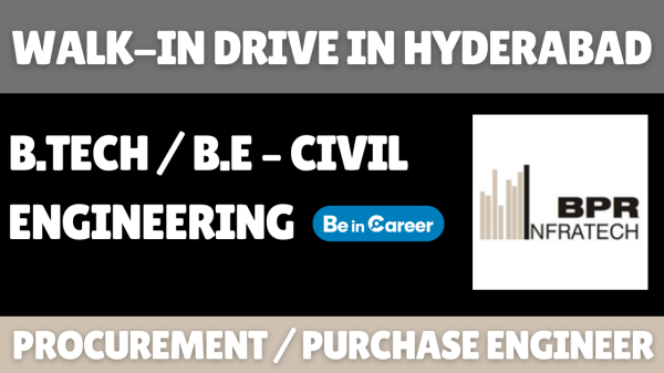 BPR Infrastructure Walk-In In Hyderabad For Purchase Executive