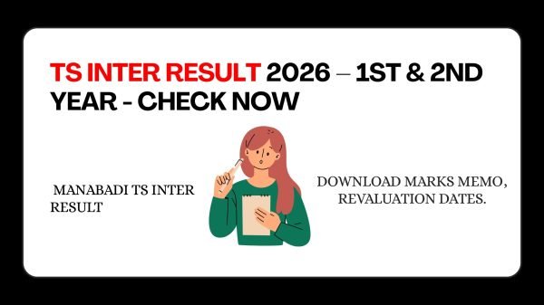 TS Inter Result 2026 — Check Telangana 1st & 2nd Year Intermediate results at tsbie.cgg.gov.in. Download marks memo, revaluation dates.