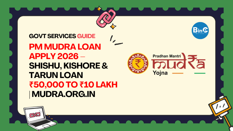 PM Mudra Loan Apply 2026 – Shishu, Kishore & Tarun Loan