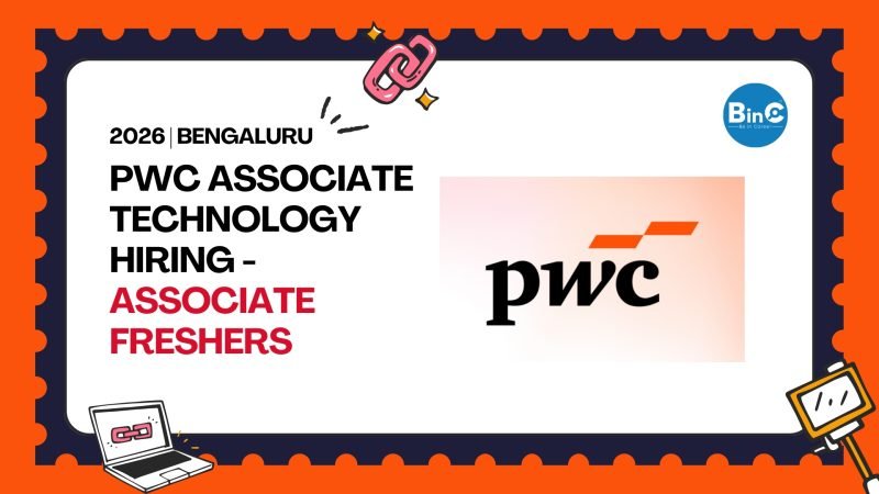 PwC India hiring Associate – Technology Consulting in Bengaluru. Freshers eligible. B.E/B.Tech/MCA/M.Sc (IT/CS/Engg). Apply via pwc.com
