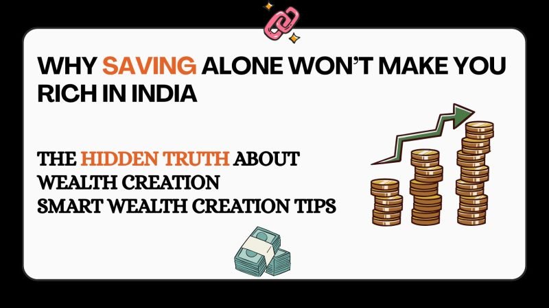 A person calculating finances with savings, investments, and growing wealth charts representing smart money management in India
