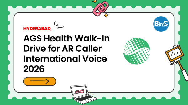 AGS Health Walk-In Drive for AR Caller – International Voice Process 2026. Exciting opportunity for freshers and experienced candidates to build a career in the healthcare BPO industry with global exposure and growth opportunities.