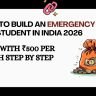 How to build an emergency fund as a student India 2026 — start with Rs 500 per month step by step guide liquid funds savings account