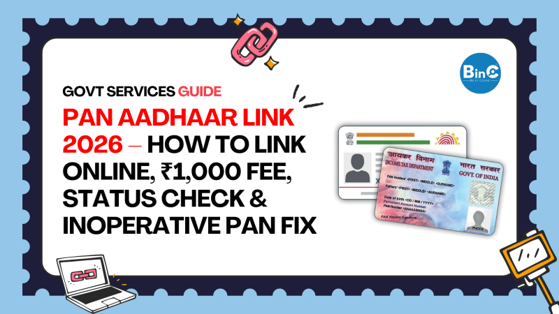 PAN Aadhaar Link 2026 – How to Link Online