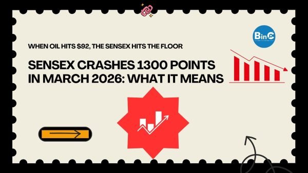 sensex crash march 2026 nifty falls 1300 points iran war crude oil above 100 dollars fii selling rupee weakens what it means for your money india stock market bse nse banking stocks hdfc icici axis bajaj finserv investor wealth wiped out 12 lakh crore
