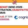 Cognizant GenC 2026 complete guide registration, syllabus, exam pattern for GenC & GenC Next tracks, salary ₹4L vs ₹6.5L & tips for freshers.