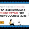 Learn coding and AI in 2026 without paying for expensive courses. Complete free roadmap with best platforms like freeCodeCamp, CS50, fast.ai.