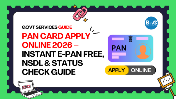 PAN Card Apply Online 2026 – Instant e-PAN Free, NSDL & Status Check Guide