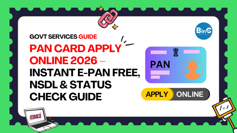 PAN Card Apply Online 2026 – Instant e-PAN Free, NSDL & Status Check Guide
