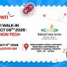 Tirupati job mela October 2026 at SV University on 9 Oct. 5 companies, 420 vacancies — insurance, banking, airport jobs. Free entry.
