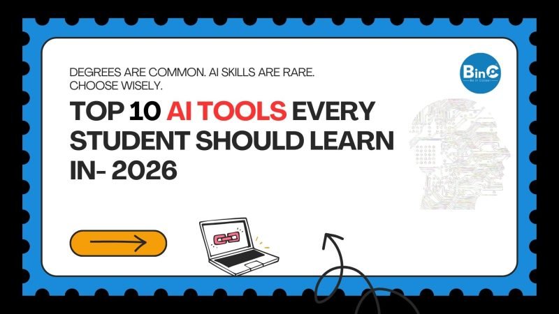 Top 10 AI tools every student should learn in 2026 to study faster, do better assignments, build projects, improve presentations.