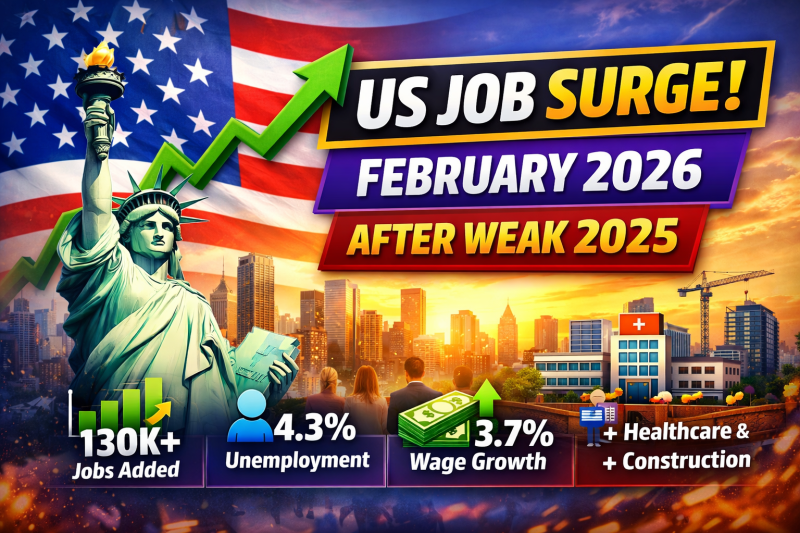 US job growth rebounds in February 2026 with 130K+ jobs added and unemployment at 4.3%. Here’s what it means for the economy and interest rates.
