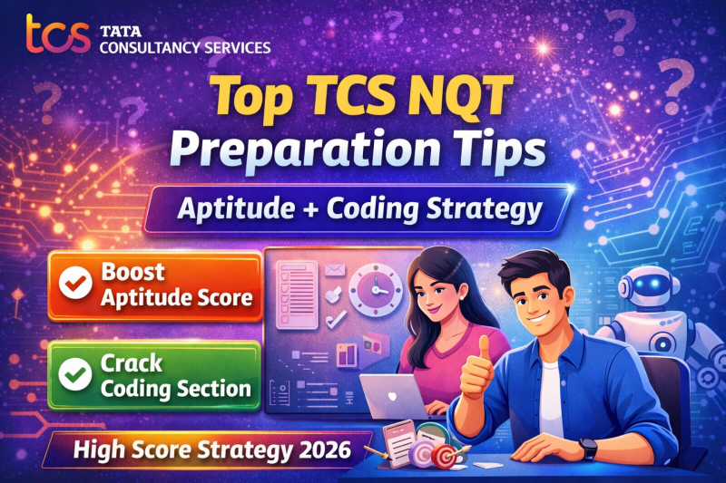 Top TCS NQT Preparation Tips 2026, Learn aptitude tricks, coding strategy, mock plan, time management & Digital/Prime scoring techniques.