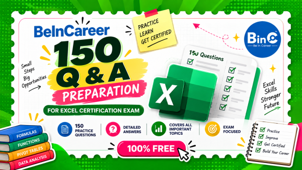 150 Advanced Excel questions and answers with solutions — formulas, VLOOKUP, pivot tables, charts, data analysis, shortcuts & macros.