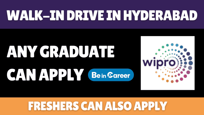 Wipro Walk-in Drive in Hyderabad for Non-Voice Freshers