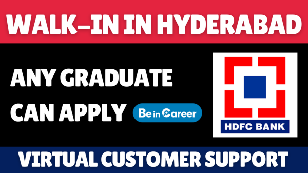 HDFC Bank Walk-In Drive in Hyderabad For Desk Job