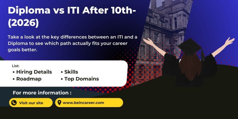 ITI vs Diploma after 10th (2026): compare duration, eligibility, trades/branches, fees, apprenticeship, jobs, salary growth.