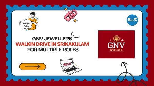 GNV Jewellers Walk-In Interview 3 4 5 6 April 2026 Sales CRE Gold Appraiser Driver Srikakulam 33 Openings