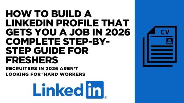 Fresher building a professional LinkedIn profile on laptop to get job in India 2026 step by step guide
