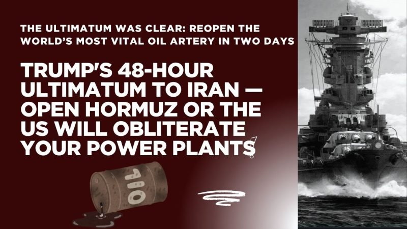 Trump 48-hour ultimatum to Iran 2026 — Strait of Hormuz oil crisis impact on India petrol LPG prices
