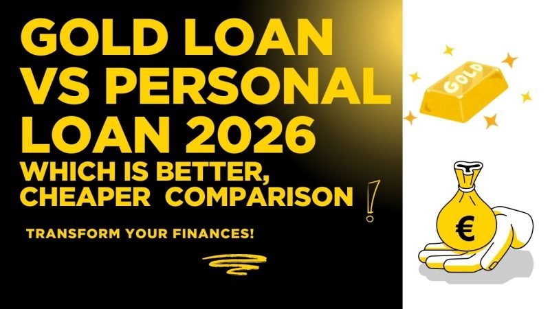 Gold loan vs personal loan India 2026 comparison chart showing interest rates eligibility and disbursal speed