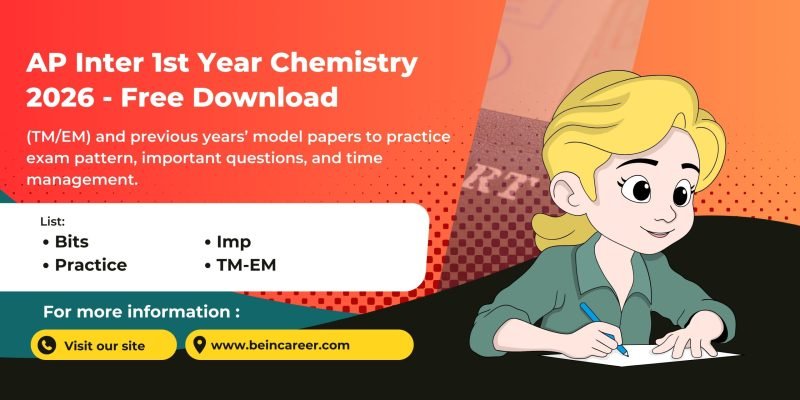 AP Inter 1st Year Chemistry 2026 model question papers (TM/EM) and previous years’ model papers to practice exam pattern
