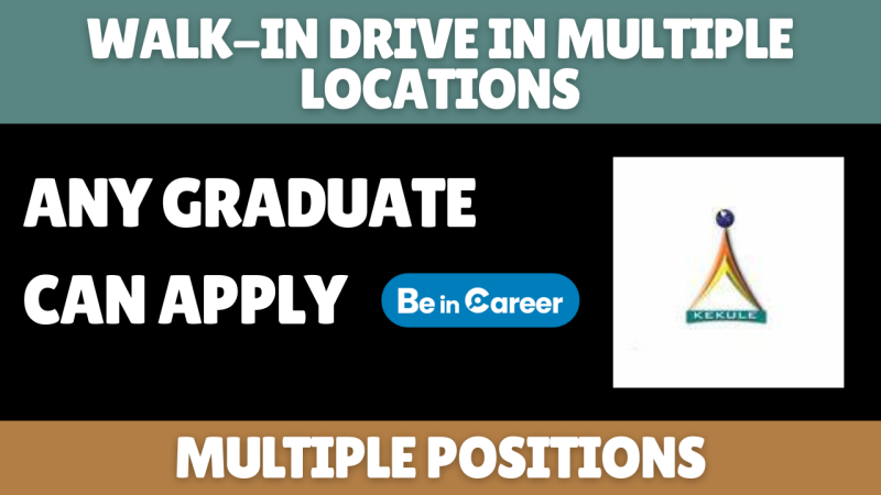Kekule Pharma WalkIn In Multiple Locations For Multiple Positions