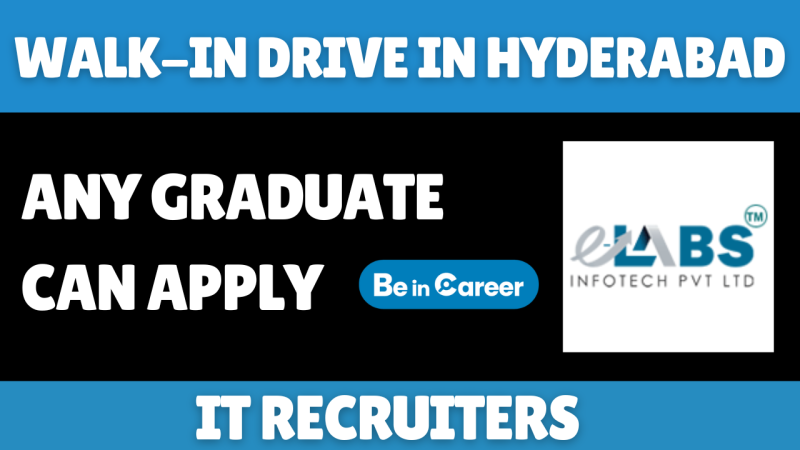 eLabs Infotech Walk-In In Hyderabad For IT Recruiters Females