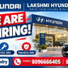 Lakshmi Hyundai jobs in Rajahmundry — 18 openings across Sales, Service & Insurance. Inter to any degree, best salary + incentives. Apply it!