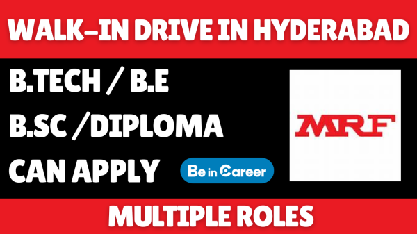 MRF Walk-In Interview In Hyderabad For Multiple Roles