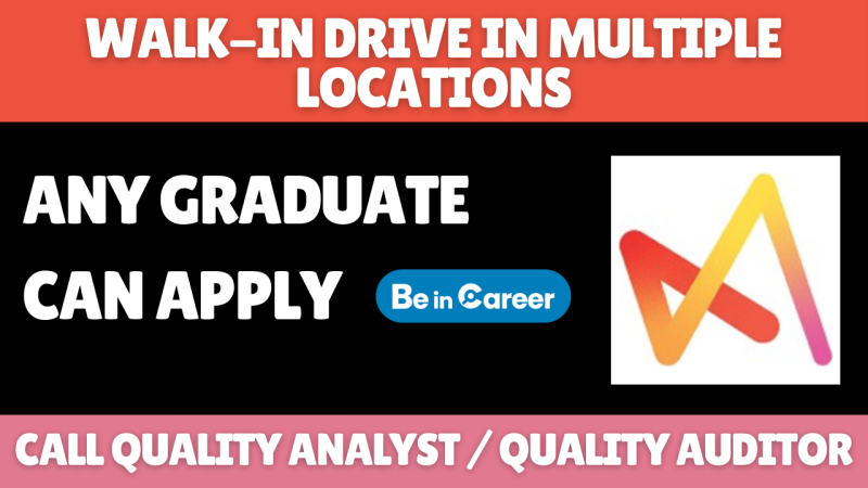 Movate Tech WalkIn In Multiple Locations For Quality Auditor