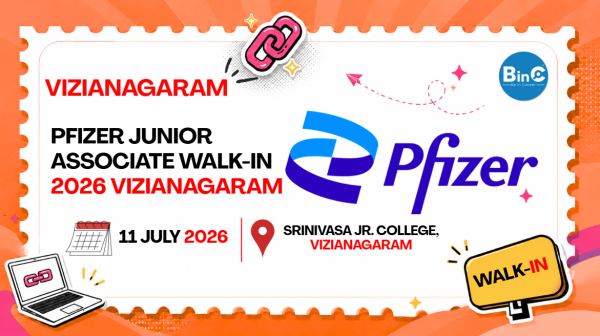 Pfizer Junior Associate Walk-In 2026 | Vizianagaram