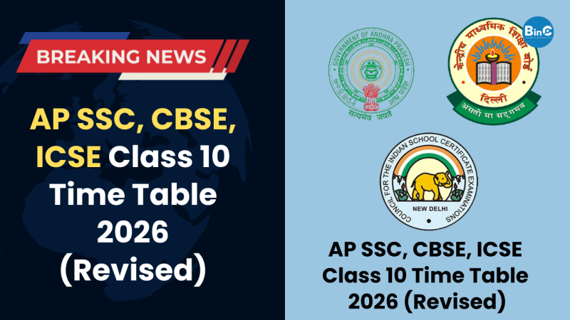 AP SSC, CBSE, ICSE Class 10 Time Table 2026 (Revised)