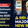 SBI Minimum Balance Update 2026: RBI Relief for Bank Customers
