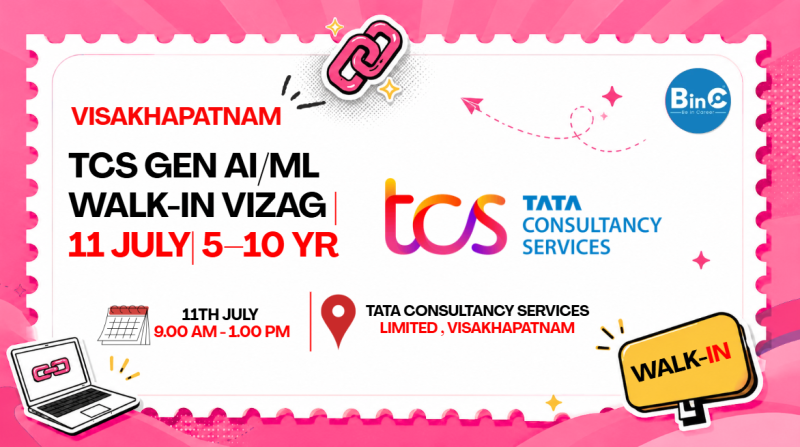 TCS Gen AI/ML Walk-In Vizag | 11 July | 5–10 Yr