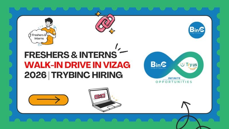 Freshers & Interns Walk-in Drive in Vizag 2026 | Trybinc Hiring
