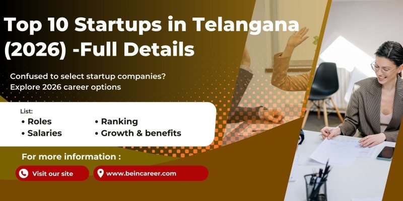 Top 10 Startups in Telangana (2026) with established year, future projects, and hiring trends in Hyderabad and across the state.